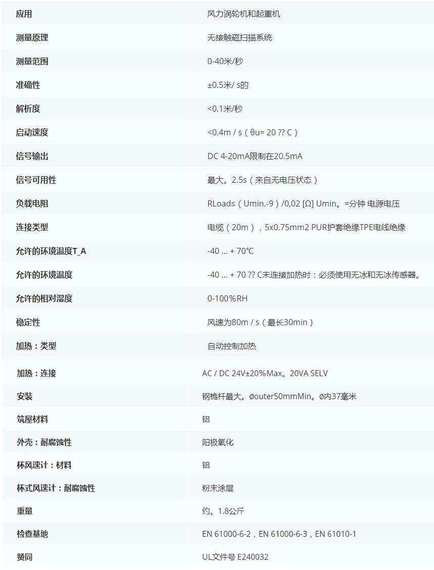 德***科瑞文Kriwan INT10风速传感器13 N 219 S42技术参数