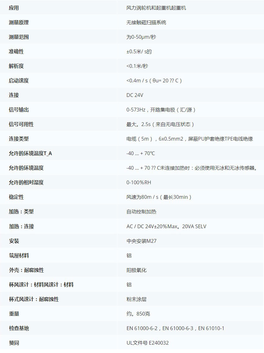 德***科瑞文Kriwan INT10 OC风速传感器13N293技术参数