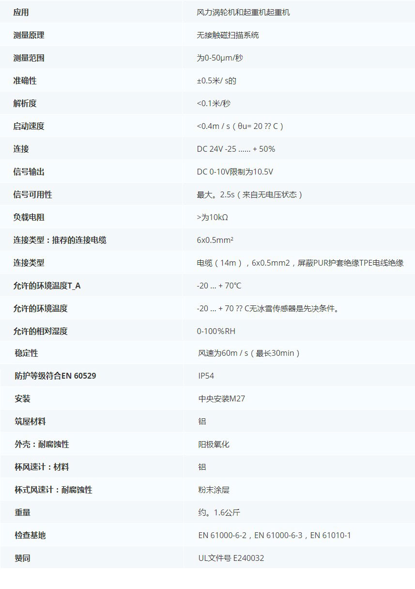 德***科瑞文Kriwan INT10 OC风速传感器13N298S22A和13N298S22技术参数