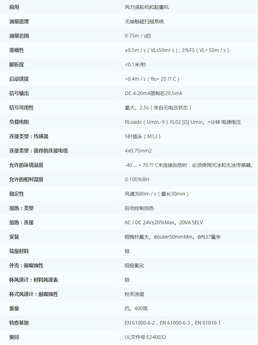 德***科瑞文KriwanINT10风速传感器13N290S22技术参数