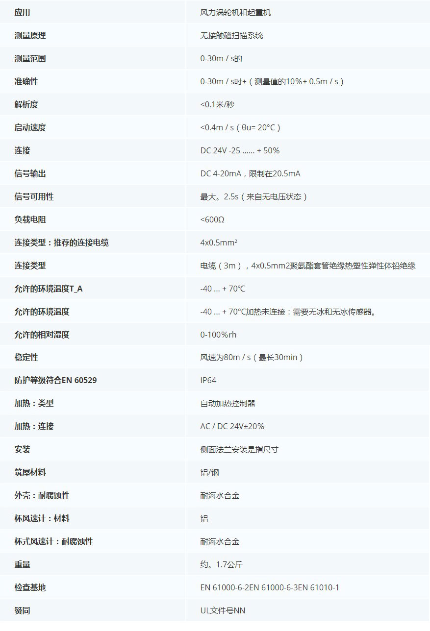 德***科瑞文Kriwan　INT10 K风速传感器13N292S28技术参数