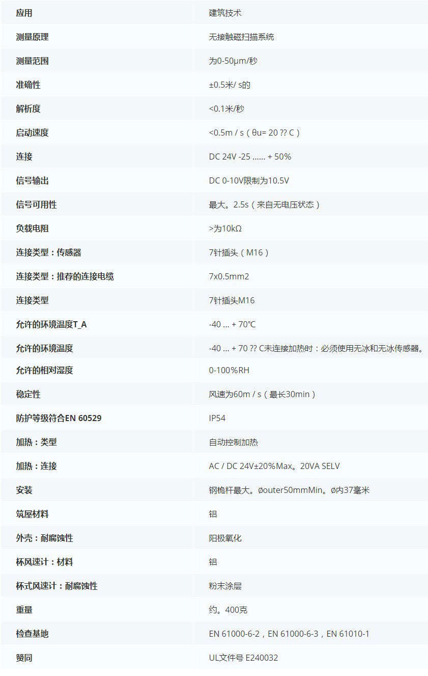 德***科瑞文KriwanINT10 BA风速传感器13N540技术参数