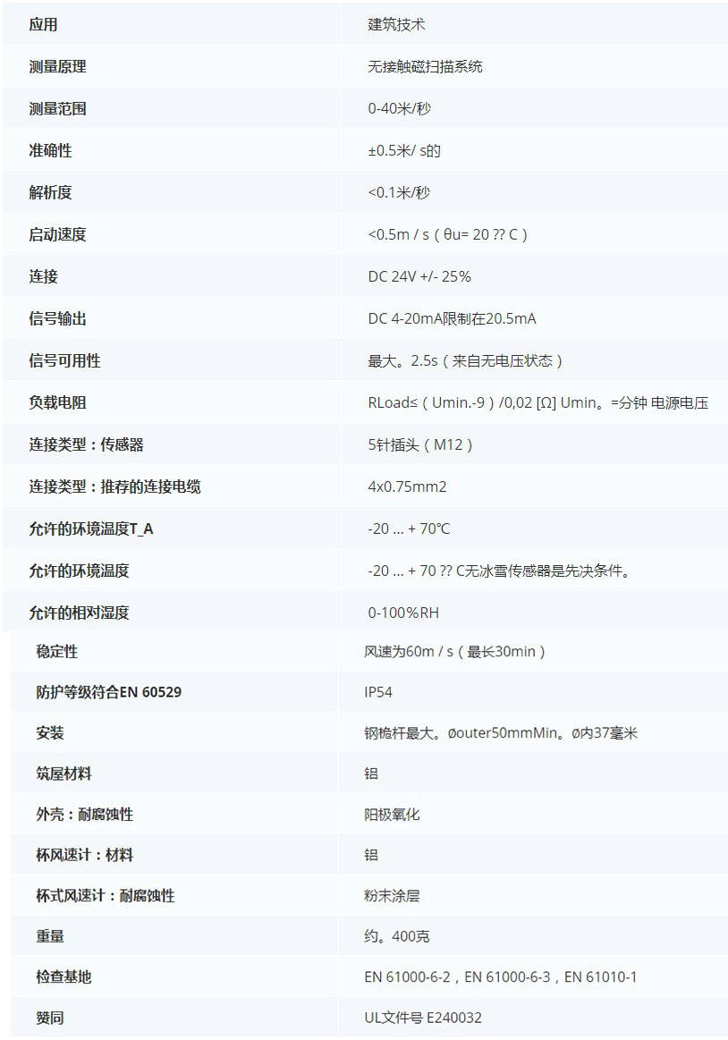 德***科瑞文KriwanINT10 H风速传感器13N500技术参数