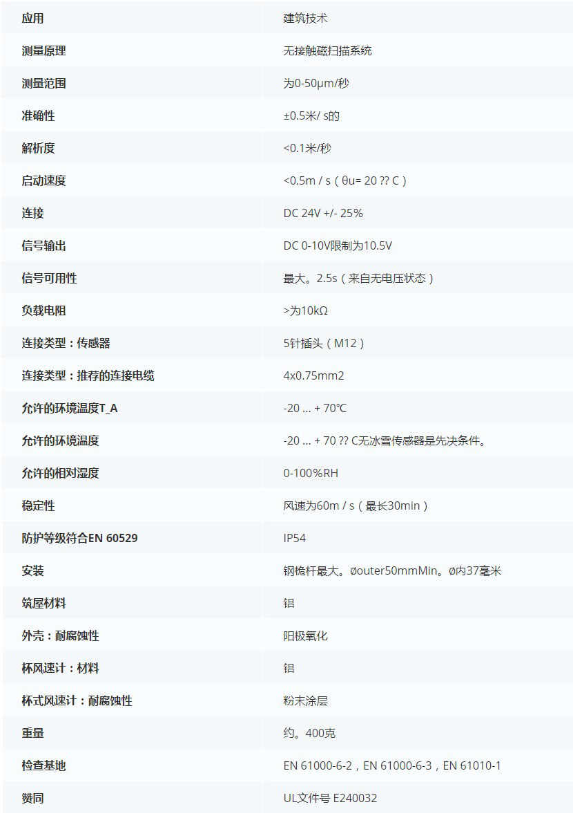 德***科瑞文KriwanINT10 H风速传感器13N510S21技术参数