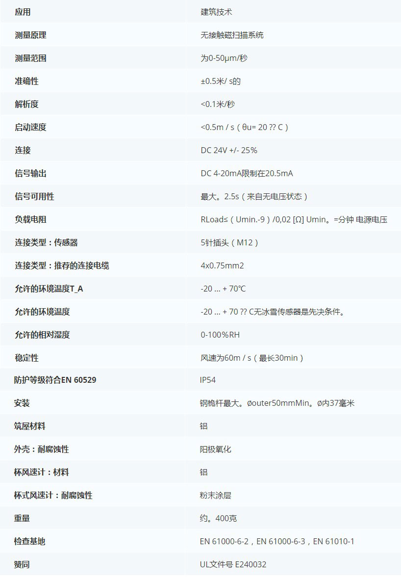 德***科瑞文KriwanINT10 H风速传感器13N500S21技术参数